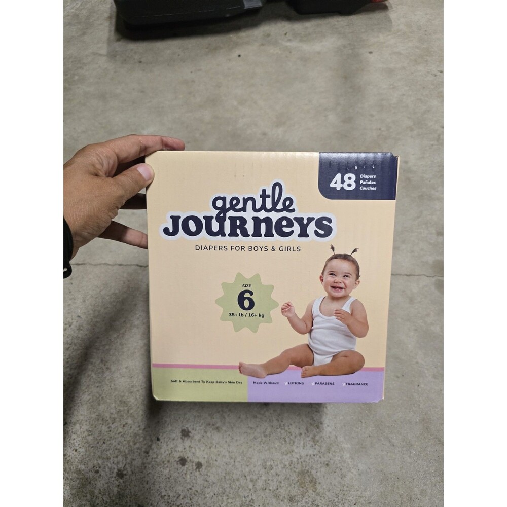 New Sealed Gentle Journeys Unisex Diapers 48 Count Size 6 (35 Pounds)
